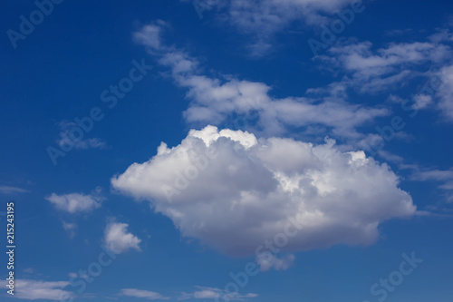 Blue sky background with tiny clouds. panorama