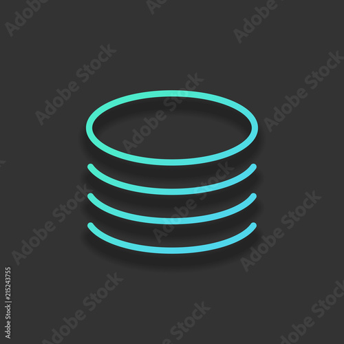 Database icon. Simple linear symbol, thin outline. Colorful logo