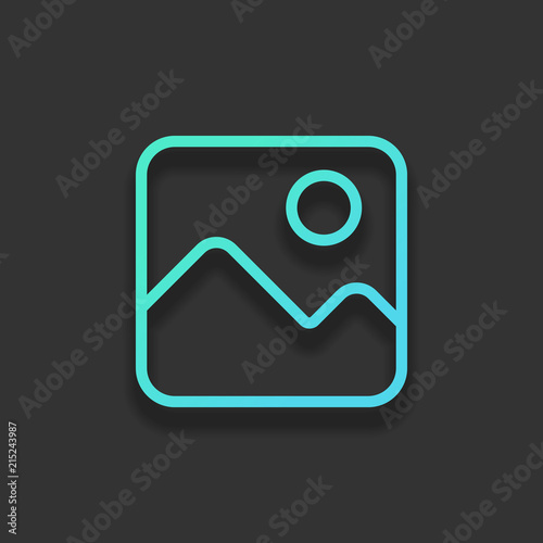Simple picture icon. Linear symbol, thin outline. Colorful logo