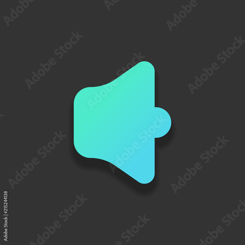 Simple volume max. Colorful logo concept with soft shadow on dar