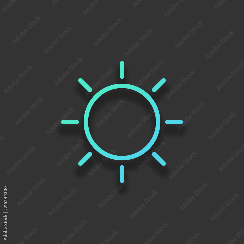 Sun icon. Linear, thin outline. Colorful logo concept with soft