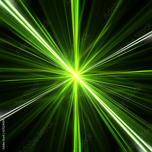 Green explosion of blurry lines