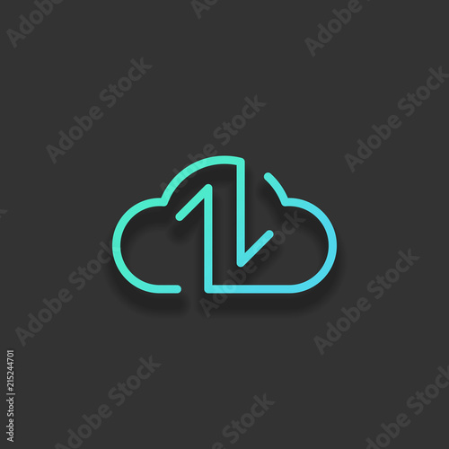 Data cloud icon. Backup, restore. Upload, download. Up and Down