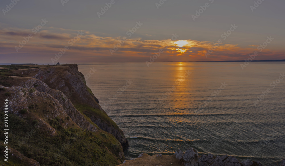 Sunset at Rossili, Gower, Wales, UK