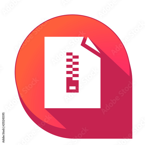 ikona z długim cieniem na tle strzałki pinezki