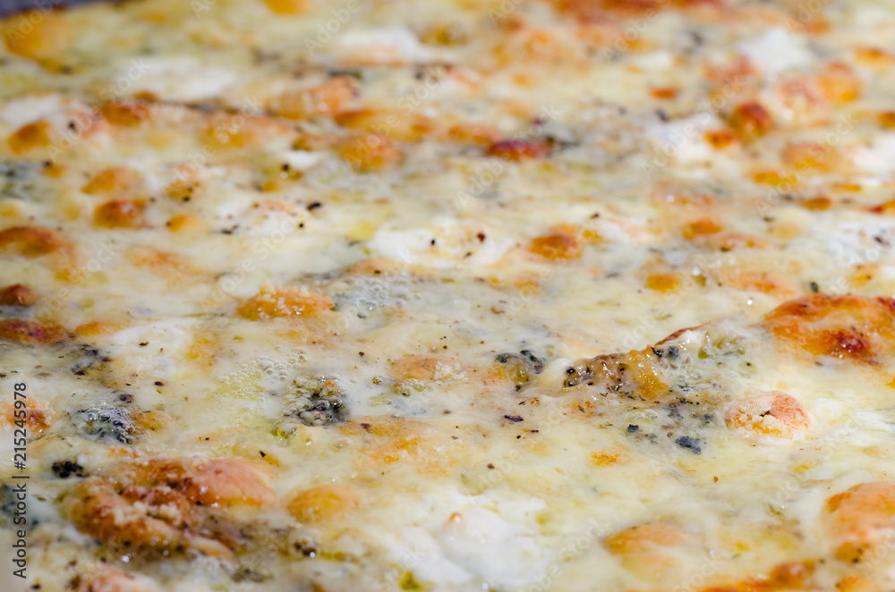 Pizza four cheeses view from the top Pizza four cheeses view from the top