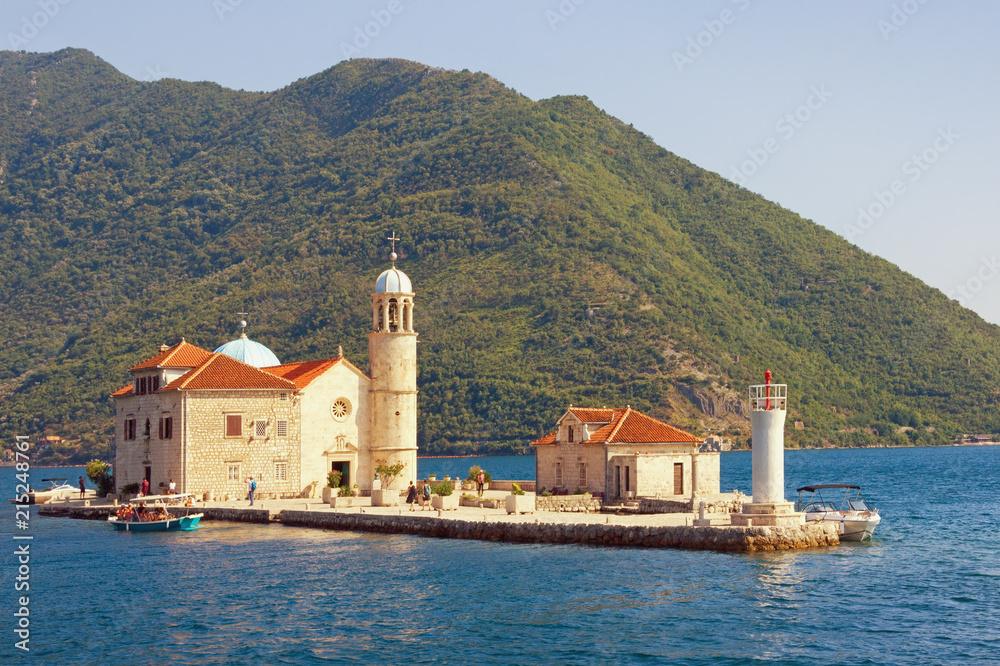 Island of Our Lady of the Rocks ( Gospa od Skrpjela ) . Montenegro,  Bay of Kotor, Adriatic sea