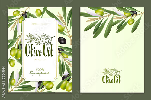 Design of advertising posters, postcards, labels for products from olives. Olive oil lettering by brushpen.