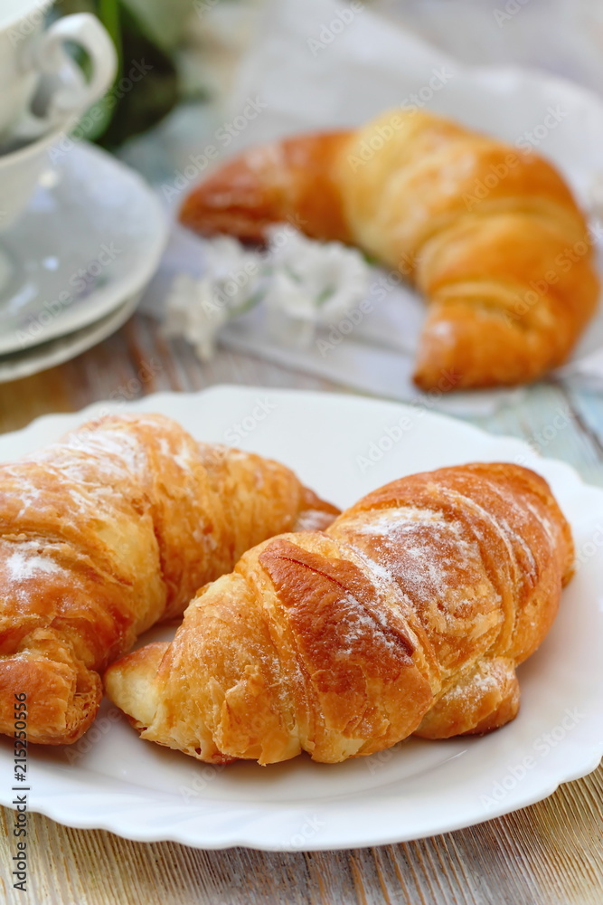Fresh croissants for breakfast Fresh croissants for breakfast