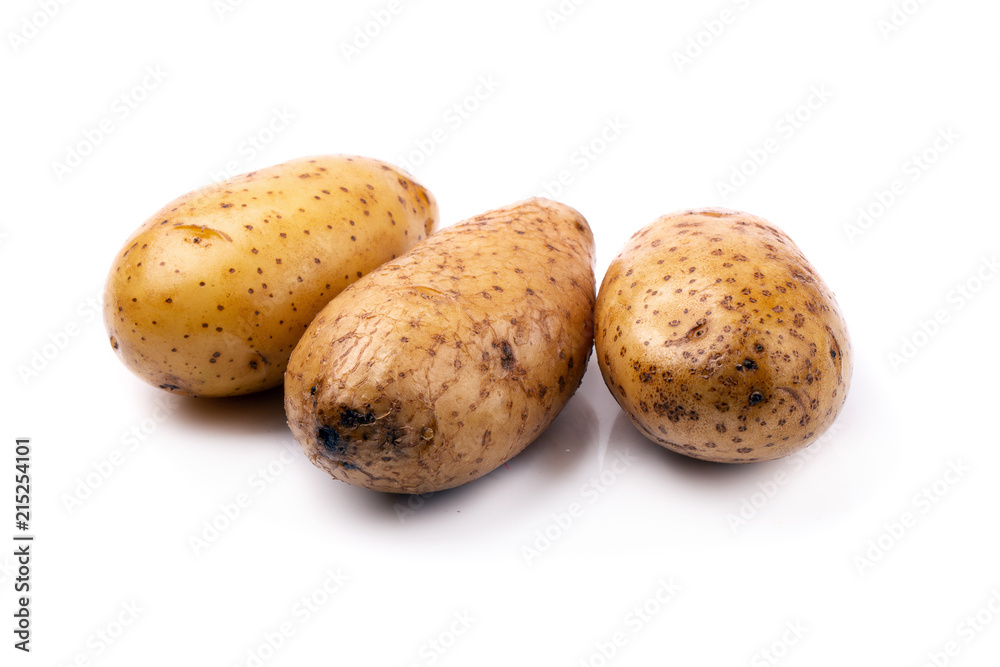 Fresh potatoes isolated on a white background Fresh potatoes isolated on a white background