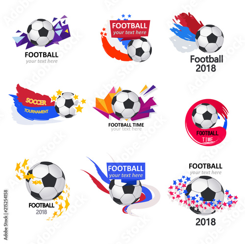 Vector illustration of football began. Sporting competition or club emblem with brush design. Football background sport place for text