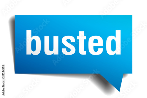 busted blue 3d speech bubble