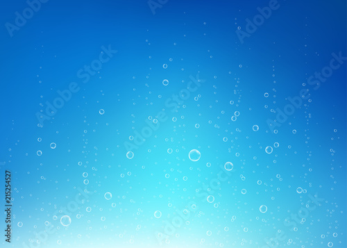 Undersea  blue  fizzing air, water or oxygen  bubbles vector texture.