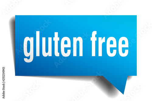 gluten free blue 3d speech bubble