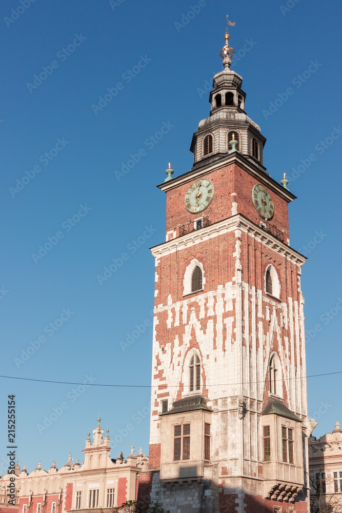 Town Hall Tower on the Main Square in Krakow's Old Town
