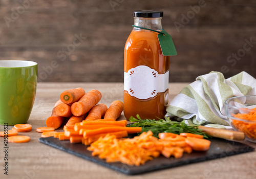 sweet carrot juice prepared of raw carrot.