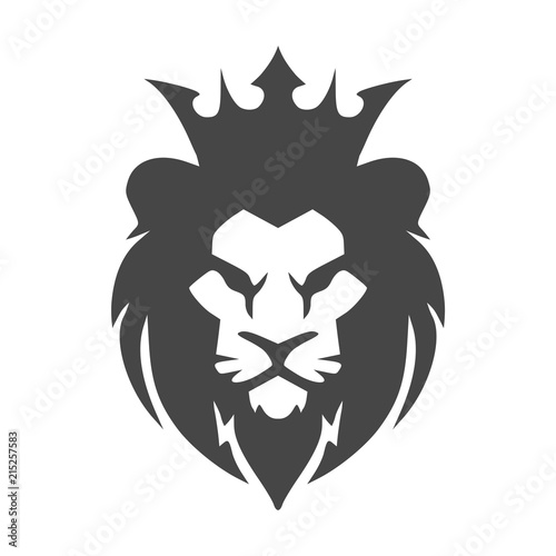Lion head logo or icon in one color