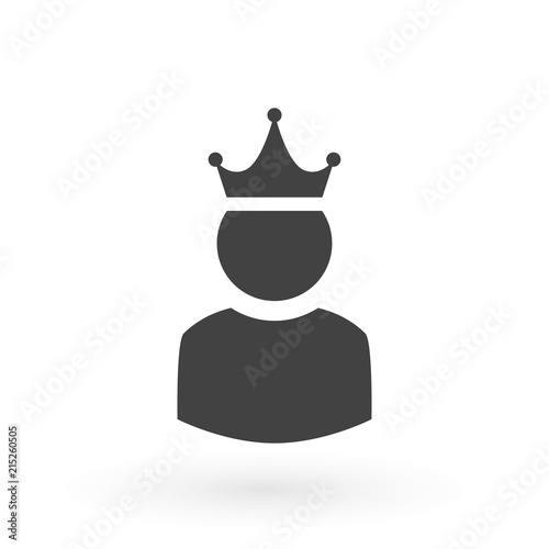 King User Icon Logo Design Element. Admin icon. Administrator. Crowned king sign. Manager symbol. Power user icon. Ceo.
