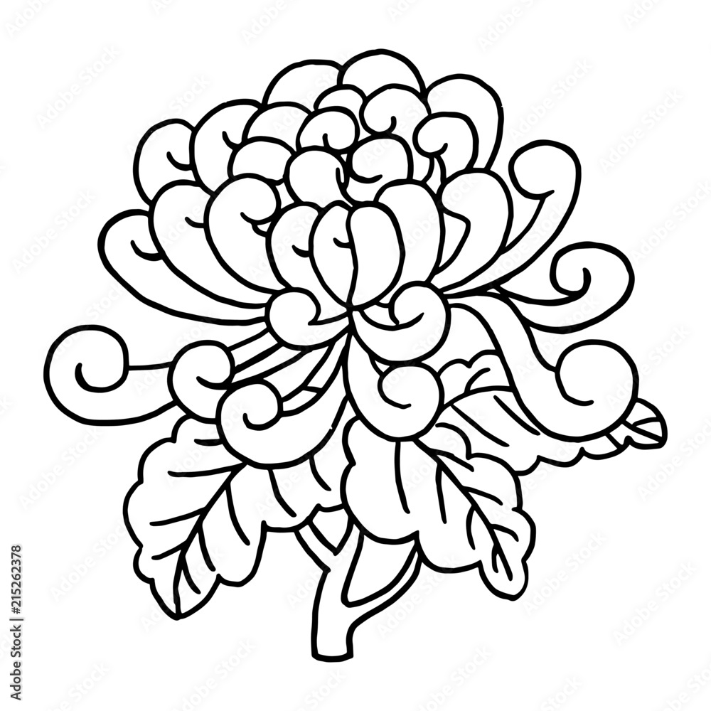 Cartoon flower isolated on the white background for children without color