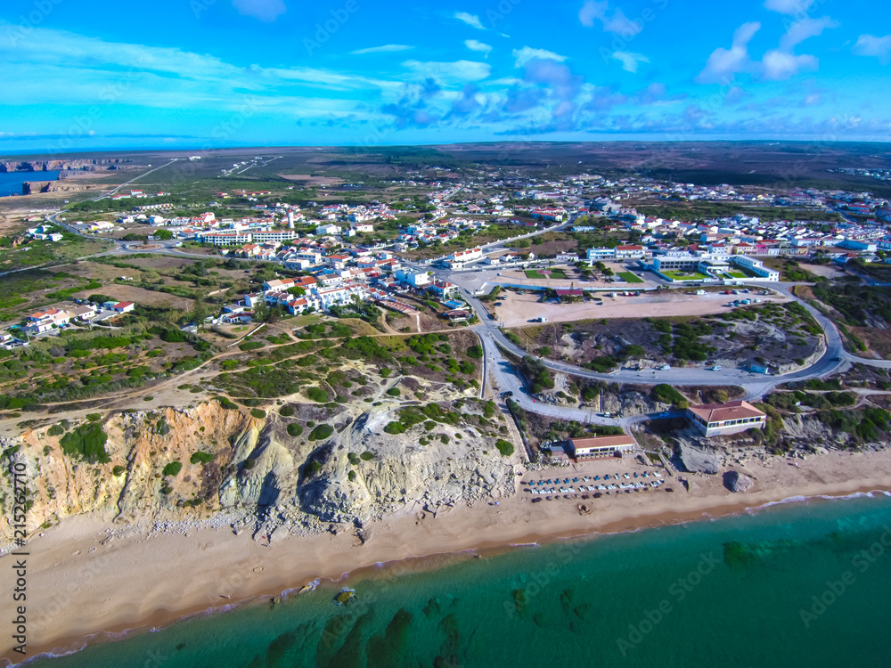Sagres desde el aire.  Drone en Villa de Portugal en el Algarve 