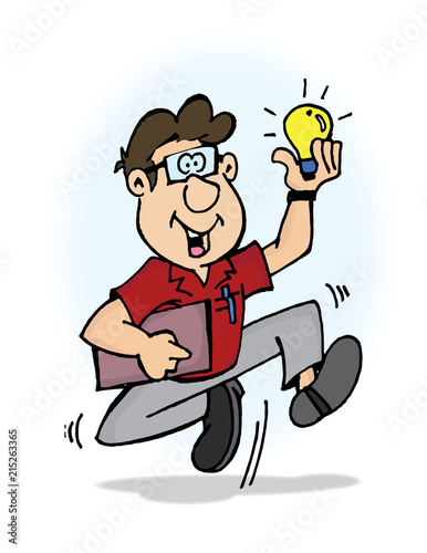hombre entusiasmado idea