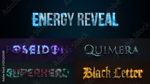 Metallic 3D Text with Electricity Titles