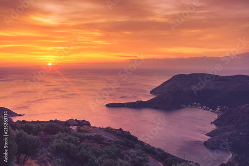 Greek coast at sunrise Peloponnese Mani © Voyagerix