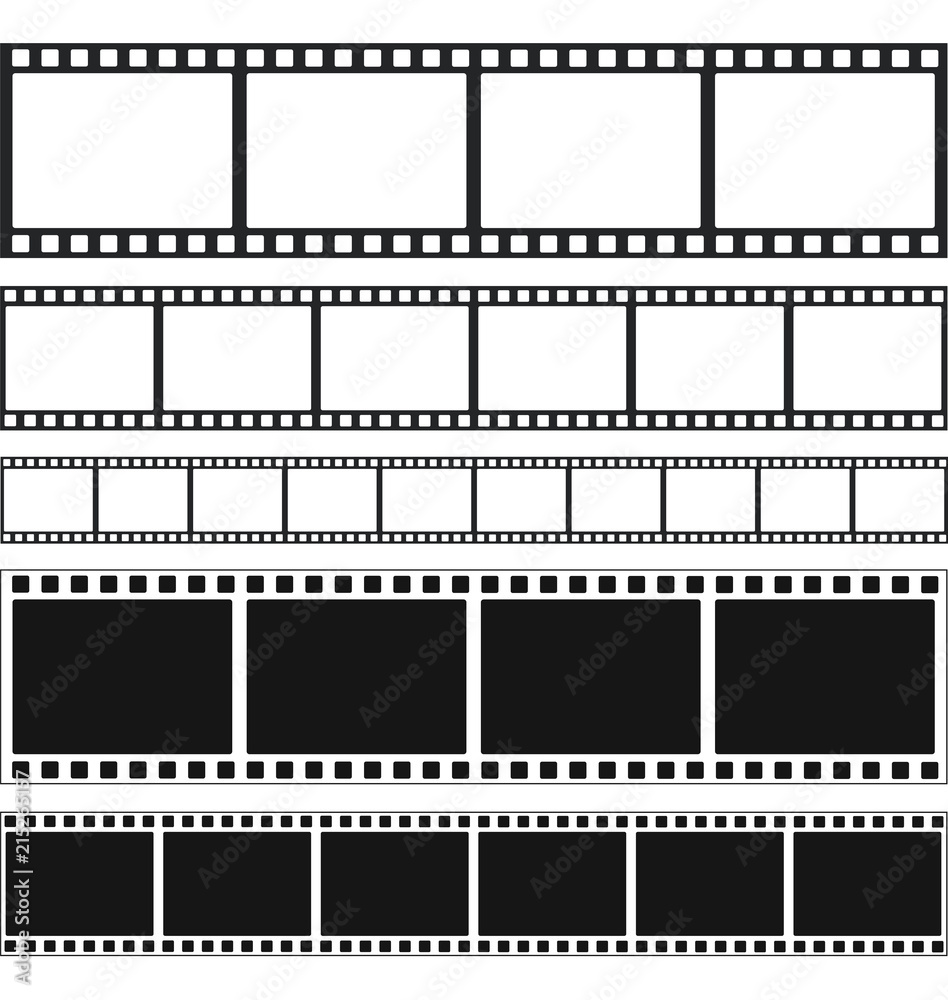 Strips film and stamps collection, stock vector illustration Strips film and stamps collection, stock vector illustration