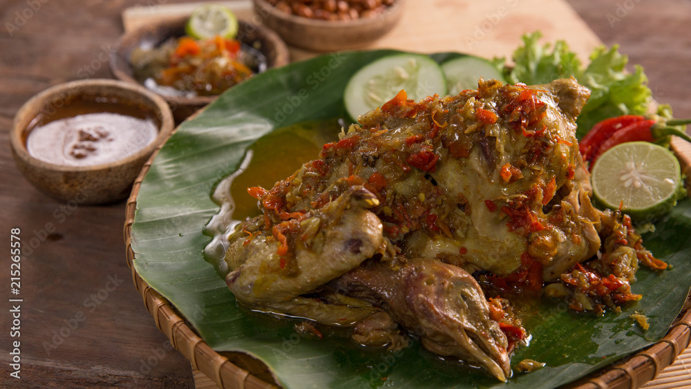 delicious balinese traditional food ayam betutu. 