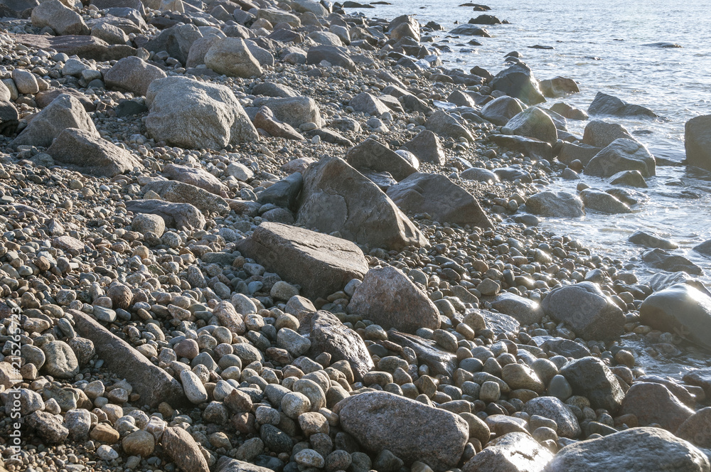 Obraz premium Rocky coastline on Gooseberry Neck