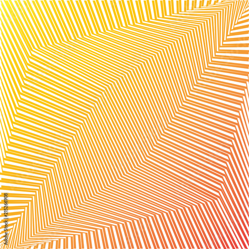 Orange geometric abstract futuristic striped background. Vector illustration