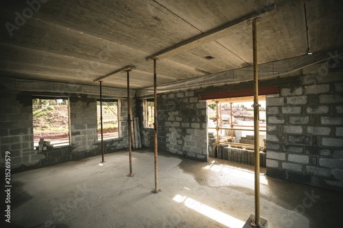 Interior of a building under construction