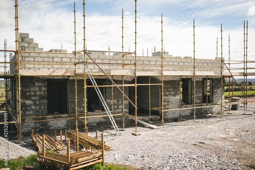 Exterior of a building under construction photo