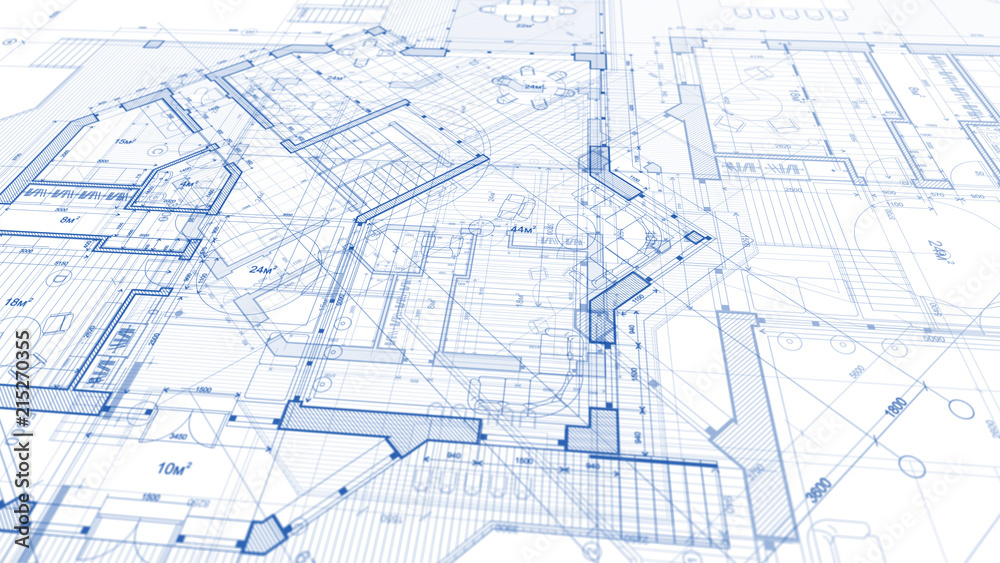 Architecture design: blueprint plan - illustration of a plan modern residential building / technology, industry, business concept illustration: real estate, building, construction, architecture Architecture design: blueprint plan - illustration of a plan modern residential building / technology, industry, business concept illustration: real estate, building, construction, architecture