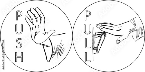 push and pull vector illustration