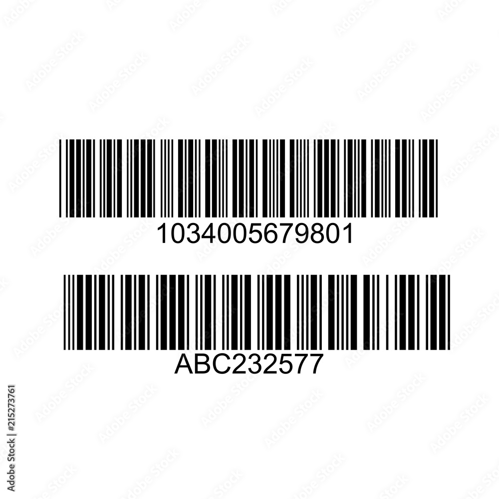 Barcode square label on white background Barcode square label on white background
