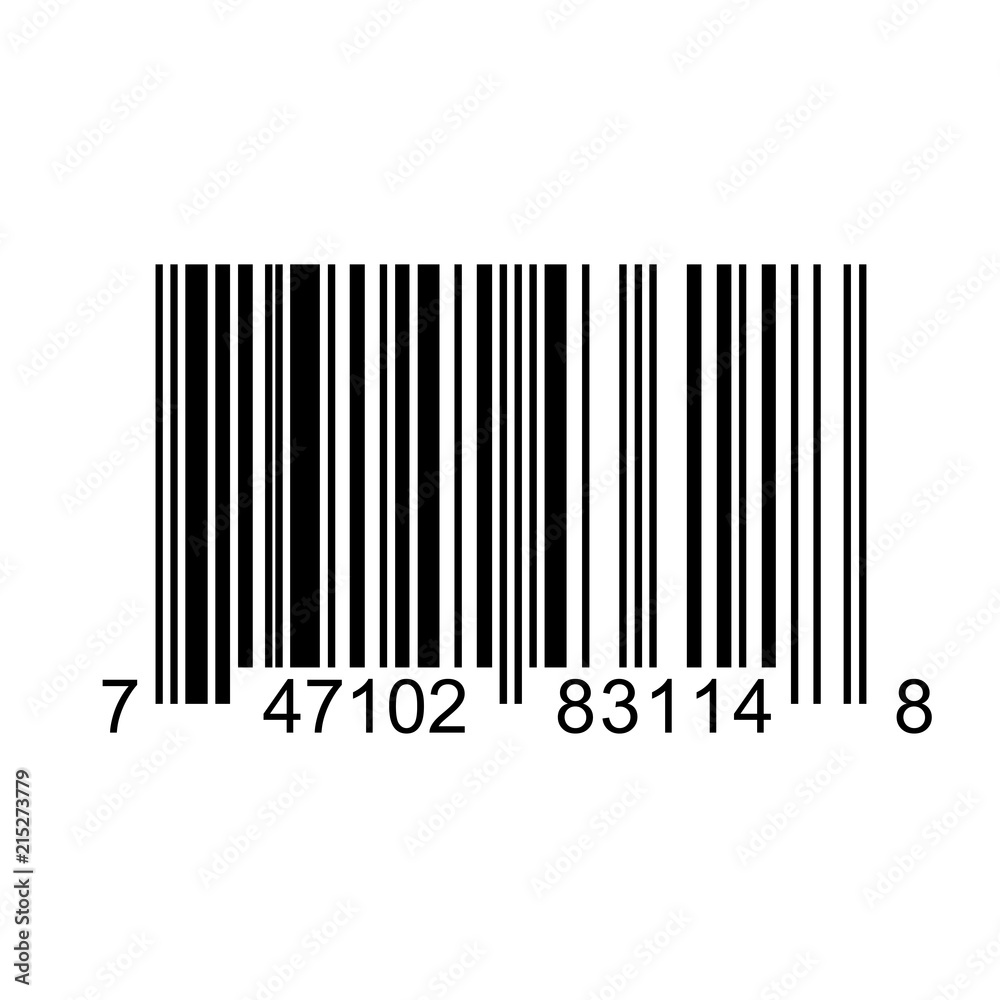 Bar code square label on white background Bar code square label on white background