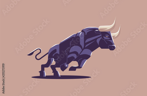 Bull with big horns.