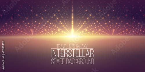 Vector interstellar space background.Cosmic galaxy illustration.Background with nebula, stardust and bright shining stars.Vector Illustration for party ,artwork, brochures, posters.