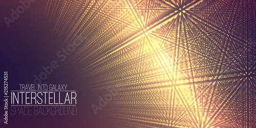 Vector interstellar space background.Cosmic galaxy illustration.Background with nebula, stardust and bright shining stars.Vector Illustration for party ,artwork, brochures, posters.