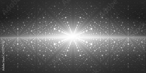Vector interstellar space background.Cosmic galaxy illustration.Background with nebula, stardust and bright shining stars.Vector Illustration for party ,artwork, brochures, posters.
