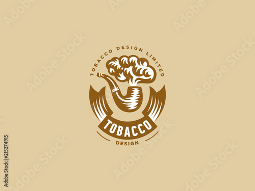 Vintage emblem of the pipe.