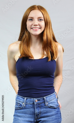 Young girl with red hair, redhead portrait