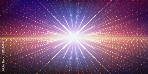 Vector interstellar space background.Cosmic galaxy illustration.Background with nebula, stardust and bright shining stars.Vector Illustration for party ,artwork, brochures, posters.