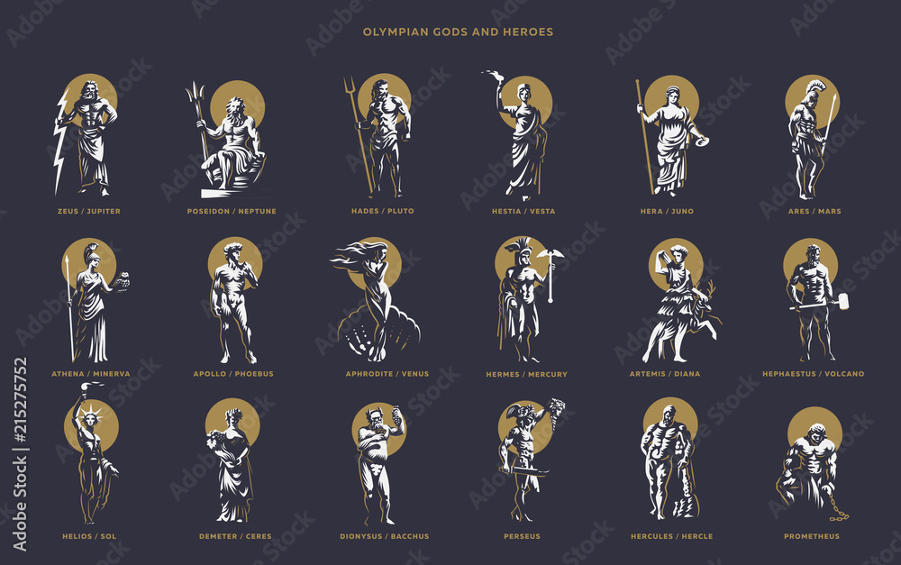 Olimpian gods and heroes.