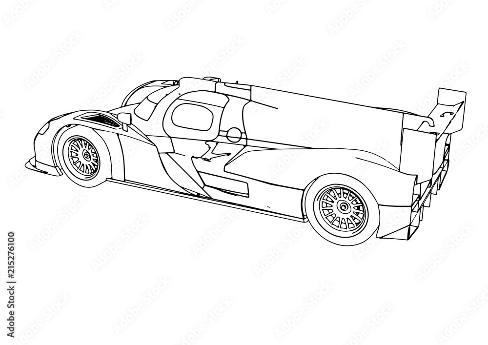 sketch of a race car vector
