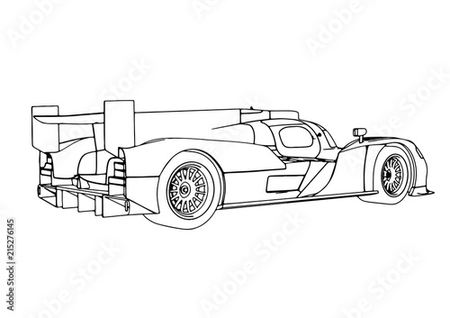 sketch of a race car vector