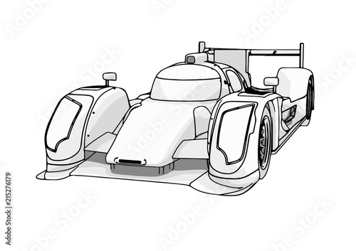 sketch of a race car vector