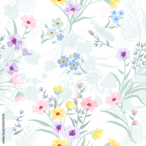 Seamless pattern floral. Vector background.