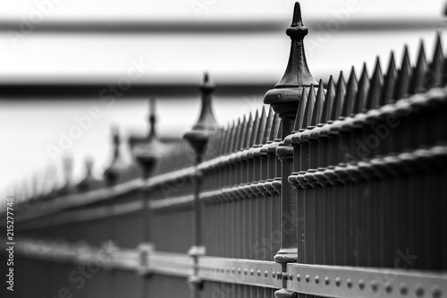 Metal fence with sharp tips